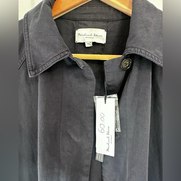 Michael Stars Navy Blue Trench - Picture 3 of 3